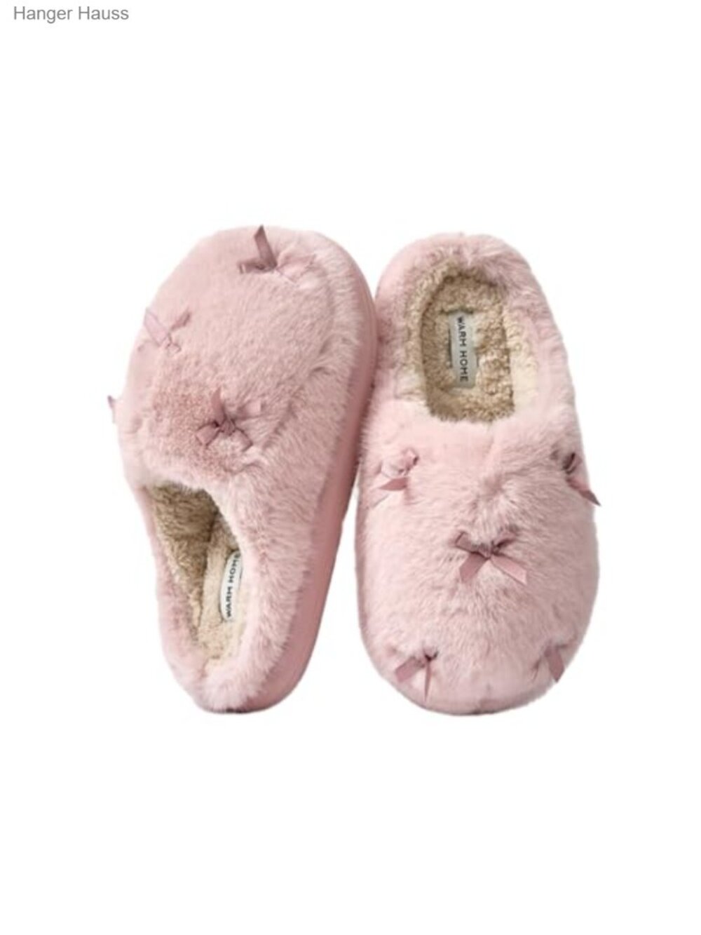 Plush Lined Memory Foam Bow Slippers Soft Warm Cozy Slip On House Shoes